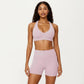 Racerback Sports Bra with Scoop Neck and Open Back Cutout Design