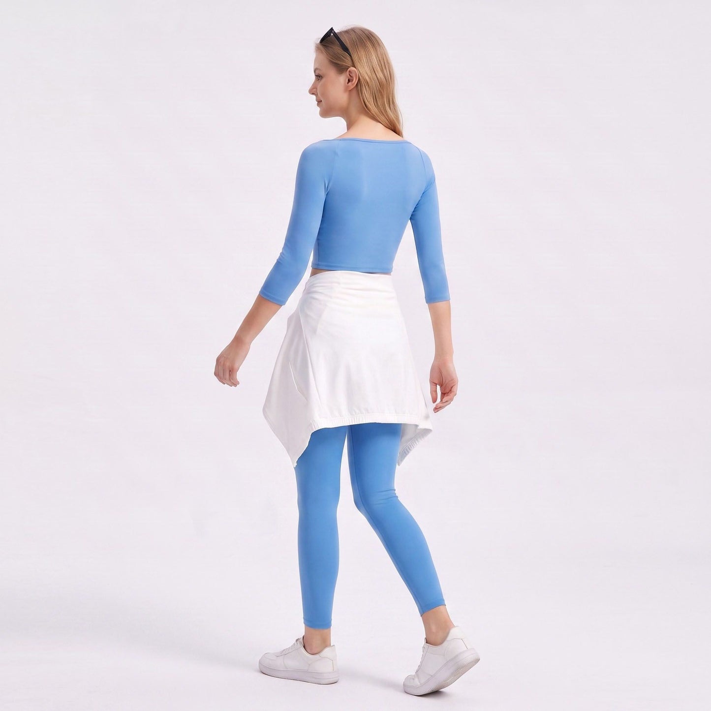 Off Shoulder 3/4 Sleeve Crop Workout Top
