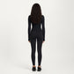 Ribbed Long Sleeve Fitted Top with Crew Neck and Thumbhole Cuffs