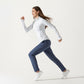 Full Zip Long Sleeve Active Jacket with Fitted Silhouette and High Neck