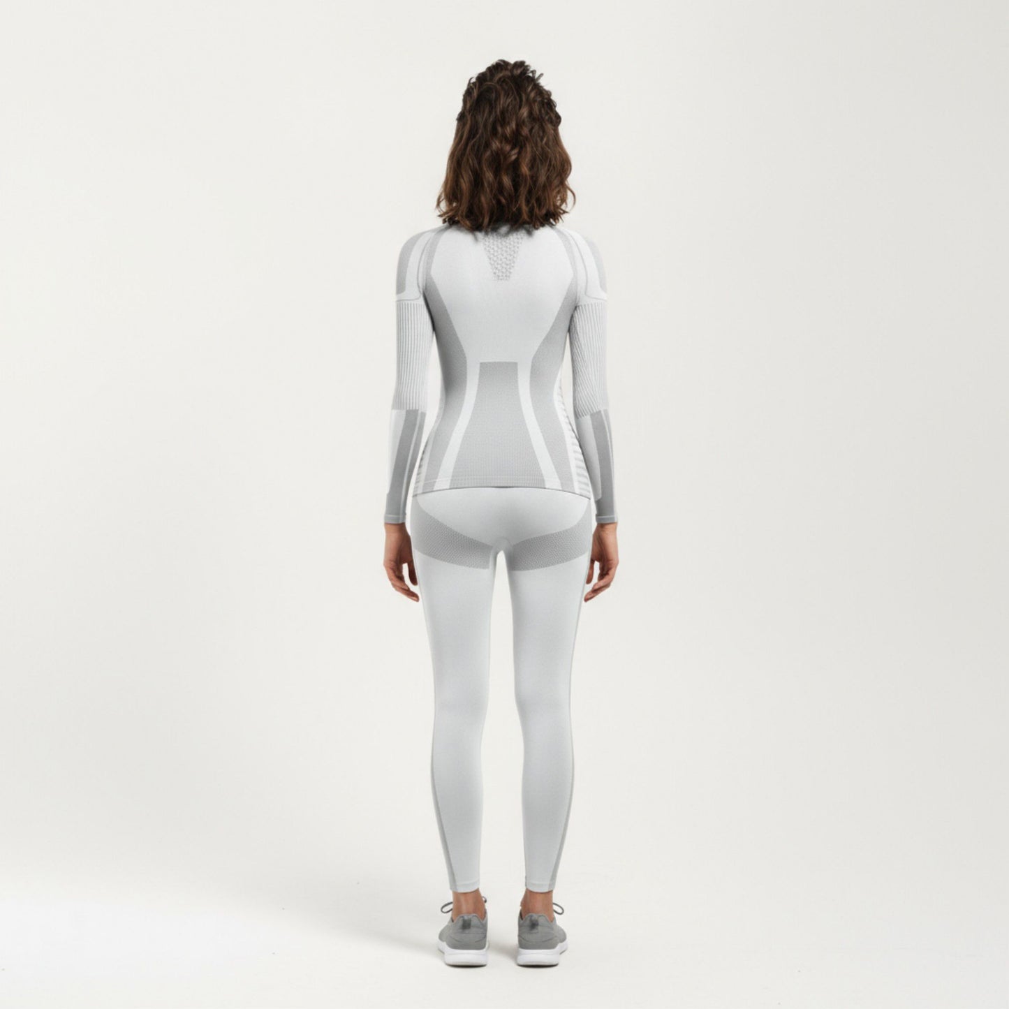 Long Sleeve Seamless Compression Top with Contoured Mesh Detailing