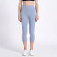 High Waist Capri Leggings with Wide Waistband Smooth Stretch Workout Yoga Pants