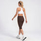 High Waist Side Stripe Capri Leggings Wide Waistband Cropped Workout Yoga Pants