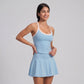 Contrast Trim Cami Tank Top Scoop Neck Sleeveless Workout Yoga Tennis Activewear Top