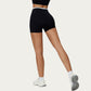 High Waist Biker Shorts with Smooth Stretch Fabric and Contrast Waistband