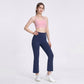 High Waist Flare Yoga Pants with Wide Waistband Smooth Stretch Pull On Workout Lounge Pants