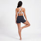 Padded V Neck Sports Bra Tank Top Wide Strap Workout Yoga Crop Top