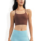 Spaghetti Strap Crop Top with Stretch Fabric and Form-Fitting Silhouette for Comfortable Casual or Workout Wear