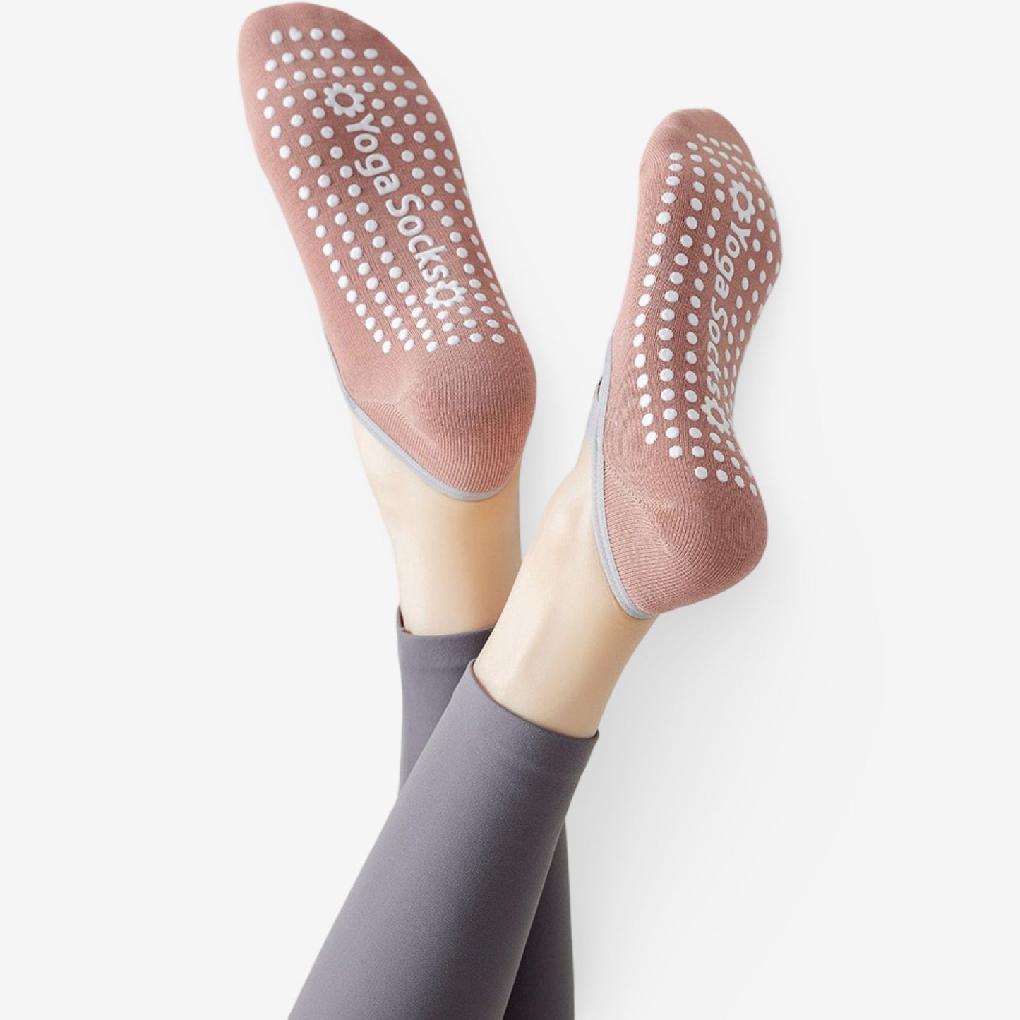 Non-Slip Yoga Socks with Cross Strap Design for Indoor Fitness 5 Pack