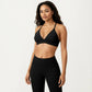 Triangle Sports Bra with Adjustable Cross Back Straps and Smooth Band