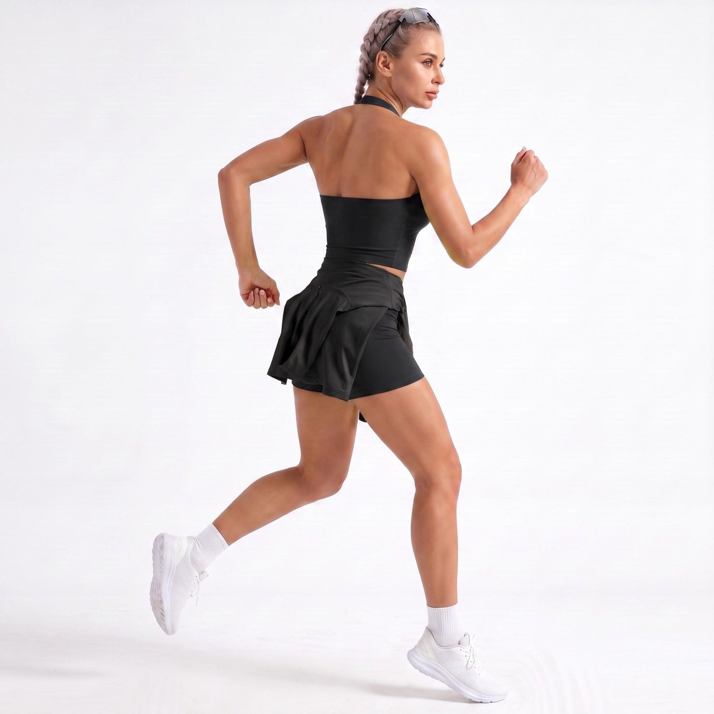 Halter Wrap Front Workout Tank V Neck Fitted Crop Top