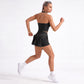 Halter Wrap Front Workout Tank V Neck Fitted Crop Top