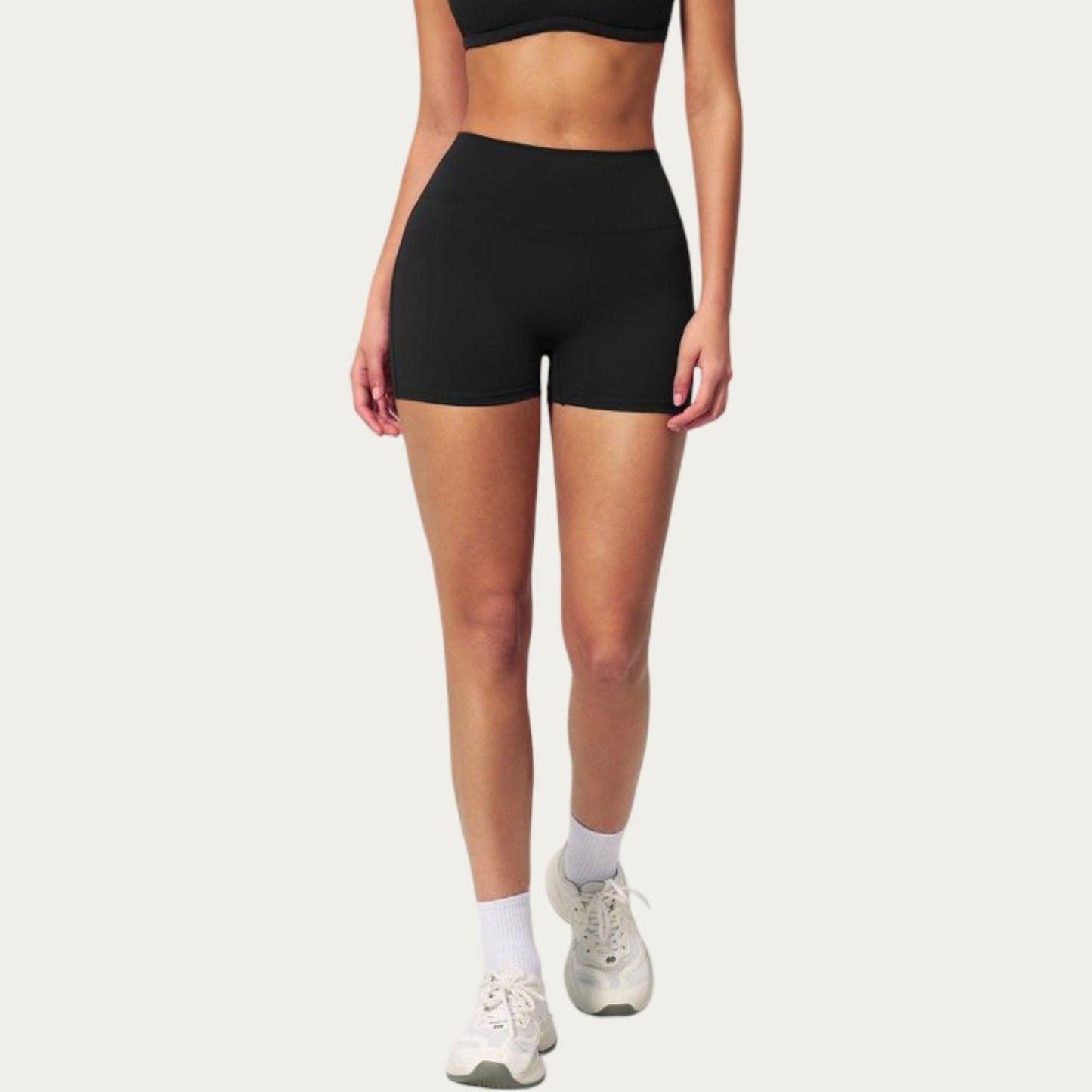 High Waist Mini Biker Shorts with Smooth Stretch Fabric and Supportive Fit