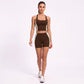 Square Neck Cropped Active Tank Top for Yoga Running Gym Workouts and Everyday Athleisure