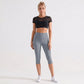 High Waist Capri Leggings with Wide Waistband Smooth Stretch Pull On Workout Yoga Pants