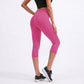High Waist Capri Leggings with Wide Waistband Smooth Stretch Pull On Workout Yoga Pants