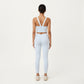V-Neck Cropped Active Tank Top with Double Shoulder Straps