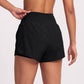 High Waist Running Shorts with Wide Waistband and Side Slits