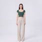 Short Sleeve Cropped Yoga Top with Built In Padding Scoop Neck Contoured Seam Activewear T Shirt