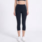 High Waist Capri Leggings with Wide Waistband Smooth Stretch Workout Yoga Pants