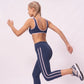 V Neck Sports Bra Contrast Trim Workout Top
