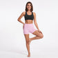 High Waist Seamless Workout Shorts Ribbed Waistband Yoga Biker Shorts