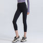 High Waist Capri Leggings with Wide Waistband Smooth Stretch Pull On Yoga Active Pants