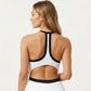 Athletic Dress with Racerback Top Built-In Shorts Contrast Trim Pleated Skirt