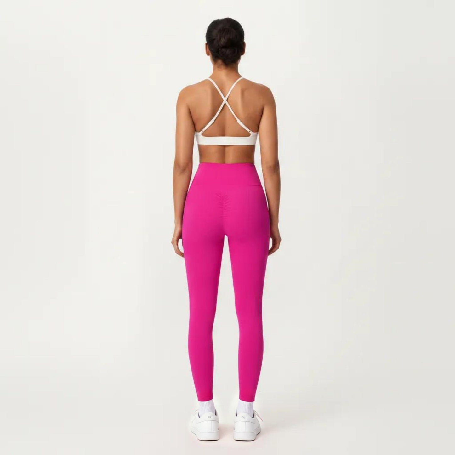Triangle Sports Bra with Adjustable Cross Back Straps and Smooth Band