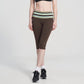 Striped Foldover Waist Capri Leggings Fitted Cropped Yoga Pants for Workouts and Athleisure