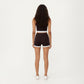 Square Neck Cropped Active Tank Top with Contrast Elastic Hem