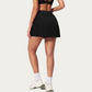 Pleated Athletic Skort with Built-In Shorts and Side Pocket
