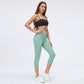High Waist Capri Leggings with Wide Waistband Smooth Stretch Fit and Pull On Activewear Design