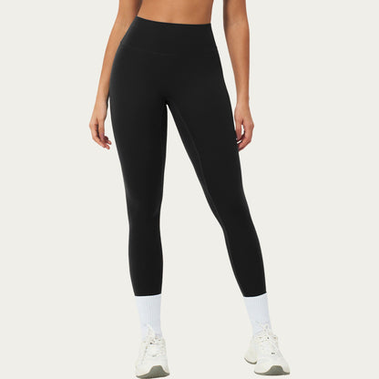 High Waist Leggings with Smooth Stretch Fabric and Curved Seam Detail