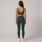 Wide Strap Sports Bra Scoop Neck High Impact Supportive Workout Yoga Gym Crop Top