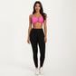 Halter Sports Bra with Ruched Front Detail and Open Back Design