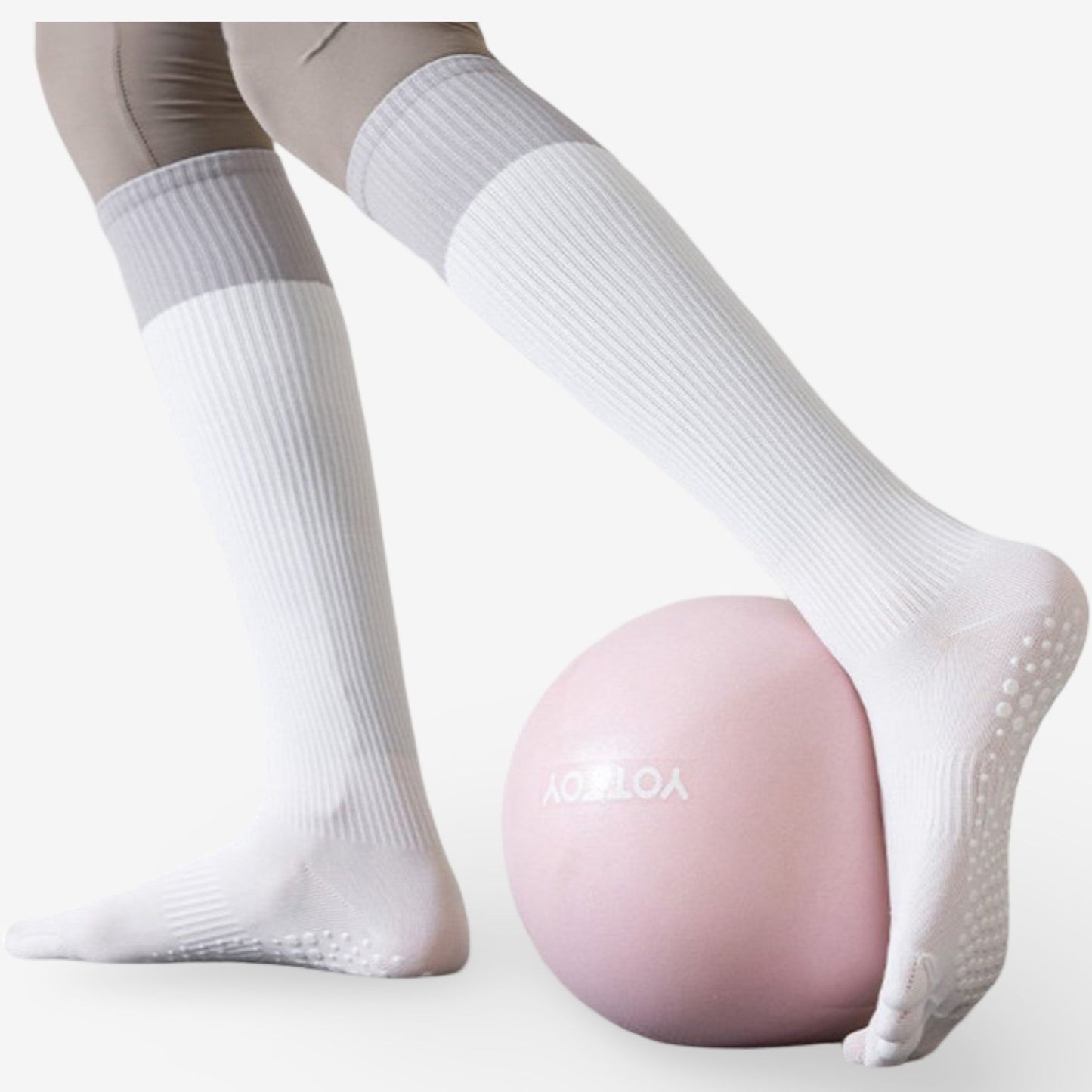 Compression Athletic Socks - Calf Length Toe Socks for Fitness & Yoga 3 Pack