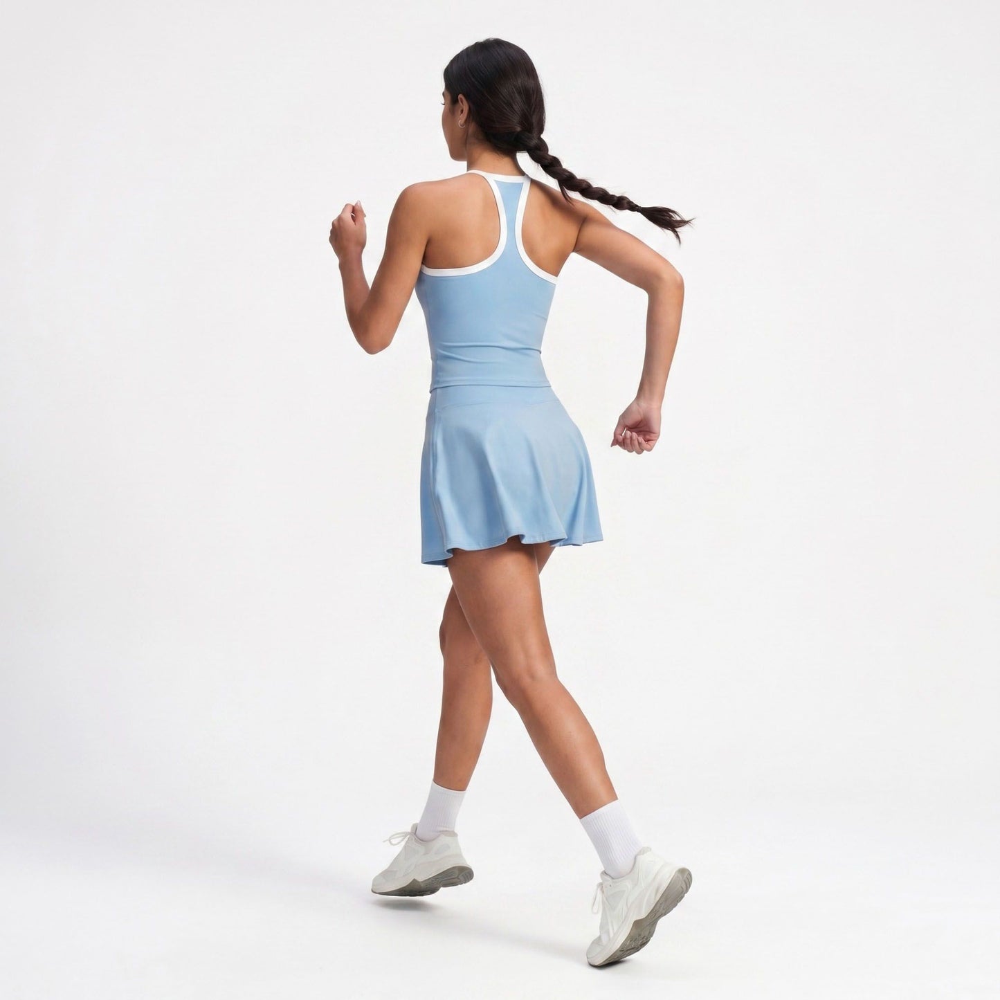 Contrast Trim Cami Tank Top Scoop Neck Sleeveless Workout Yoga Tennis Activewear Top