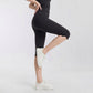 High Waist Capri Leggings with Side Slit Hem Smooth Stretch Pull On Workout Yoga Pants