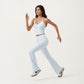 V-Neck Cropped Active Tank Top with Double Shoulder Straps