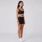 Padded Contrast Trim Sports Bra Tank Top Square Neck Workout Yoga Crop Top