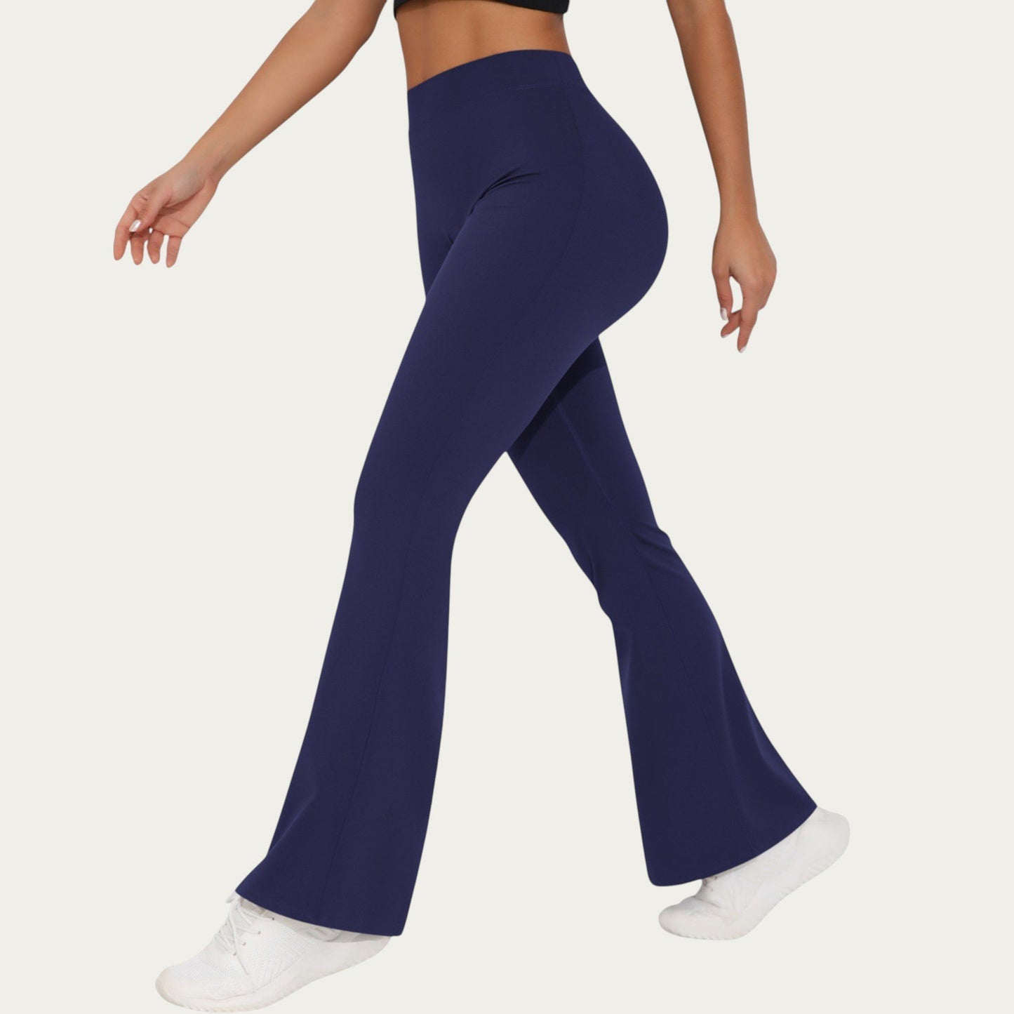 High Waist Flare Leg Yoga Pants with Stretch Fit and Contoured Waistband