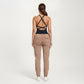 Fitted Strappy Back Tank Top with Scoop Neck and Cross Back Design