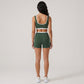 Padded Contrast Trim Sports Bra Tank Top Square Neck Workout Yoga Crop Top