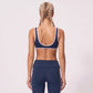 V Neck Sports Bra Contrast Trim Workout Top