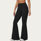 High Waist Flare Yoga Pants with Wide Leg Stretch Fit and Seam Detail