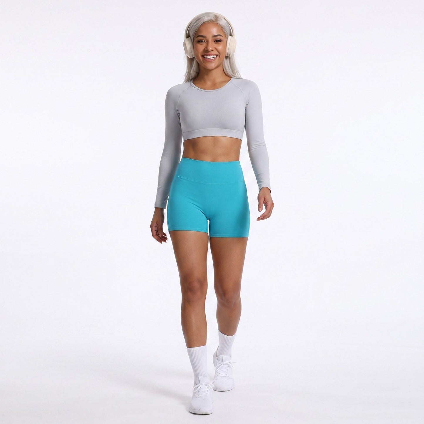 High Waist Scrunch Biker Shorts Stretch Workout Yoga Shorts