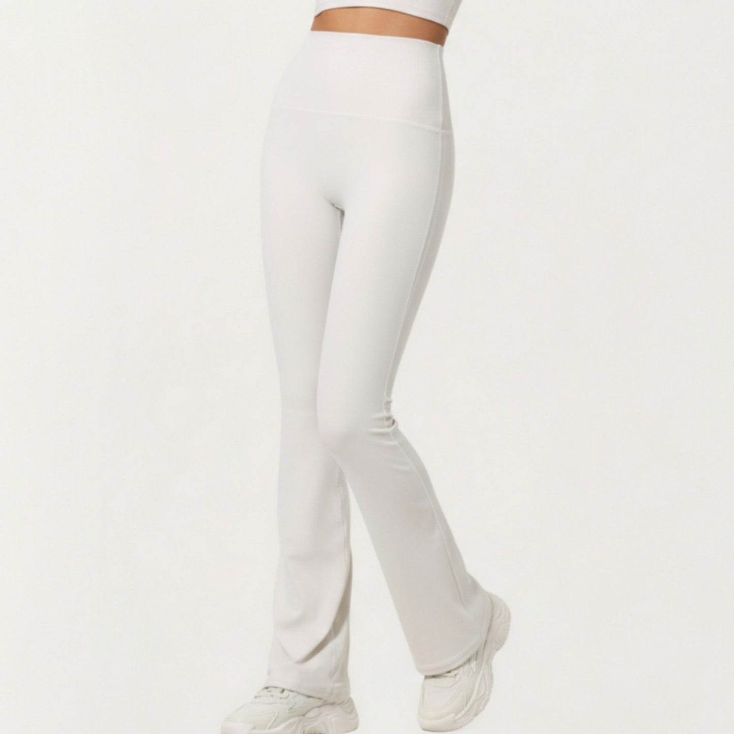 High Waist Flare Sweatpants with Slim Fit Stretch Fabric