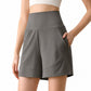 High Rise Athletic Shorts with Side Pockets