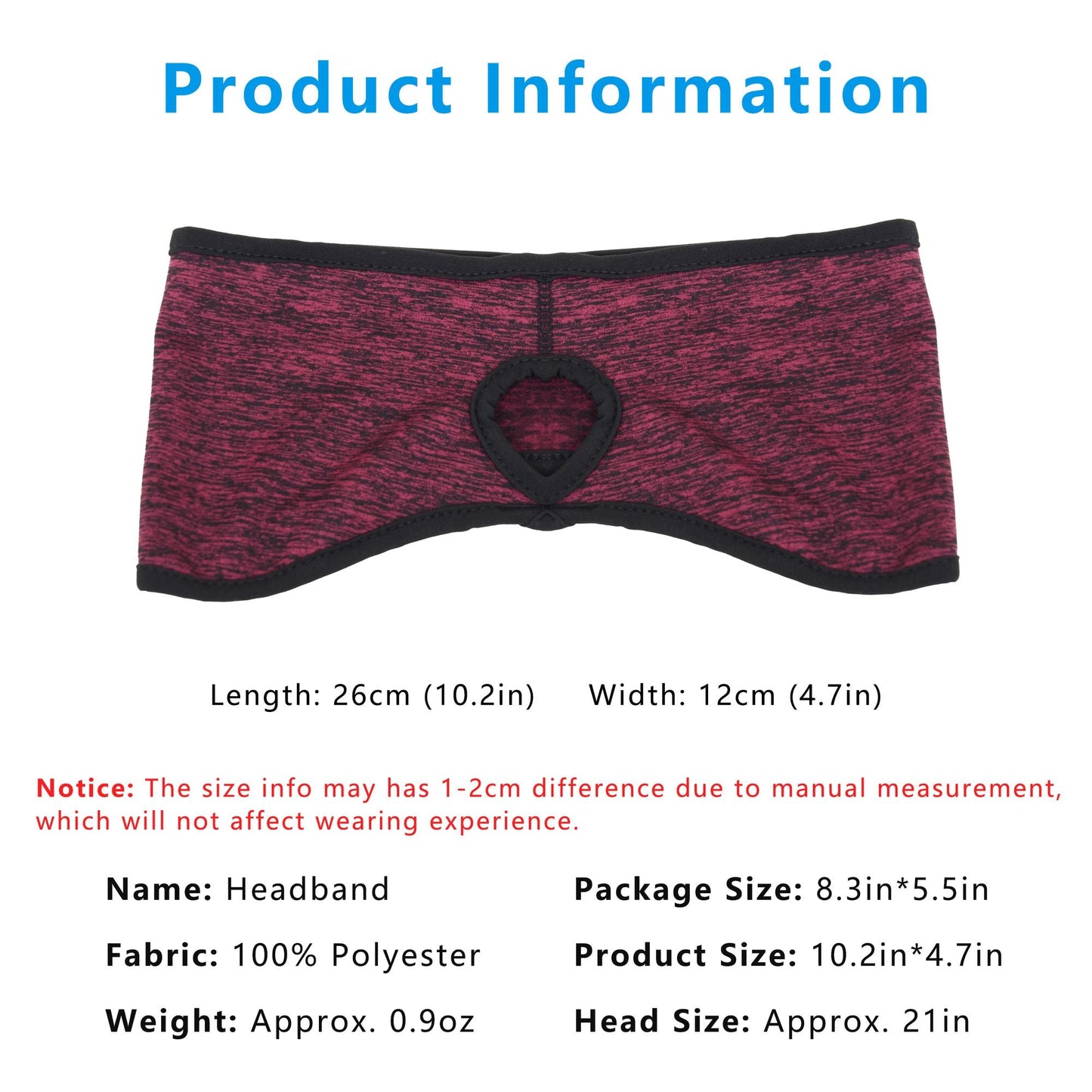 Ponytail Headband Moisture-Wicking for Running Exercise Workouts Winter Ear Warmer
